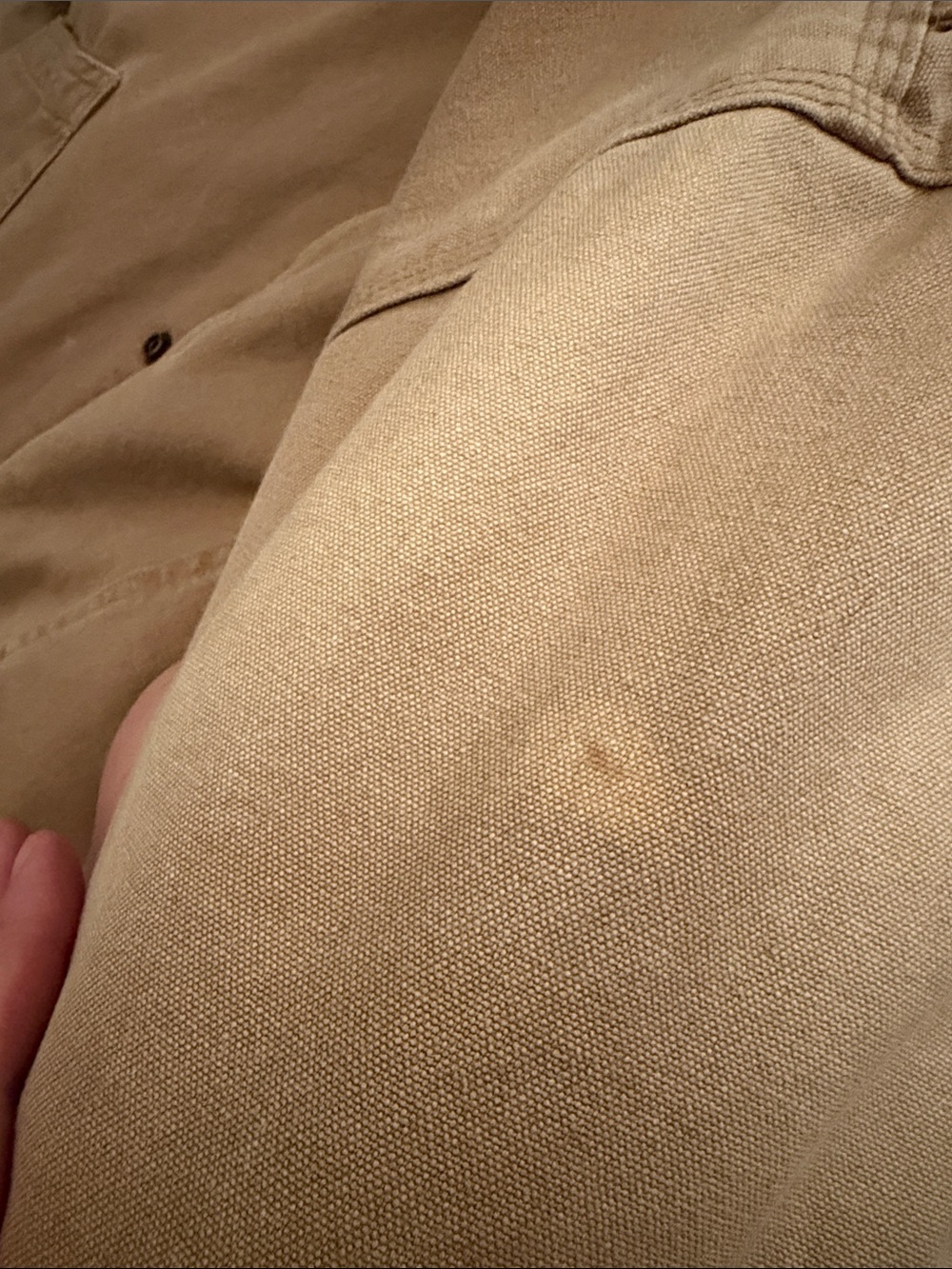 Men's Vintage Tan Barn Jacket with Brown Leather Collar - Picture 12 of 12